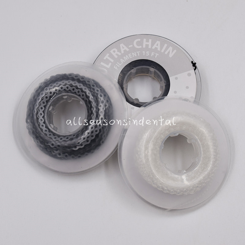 Dental Orthodontic Elastic Power Chain Long/Short/Continuous Gray Black Clear