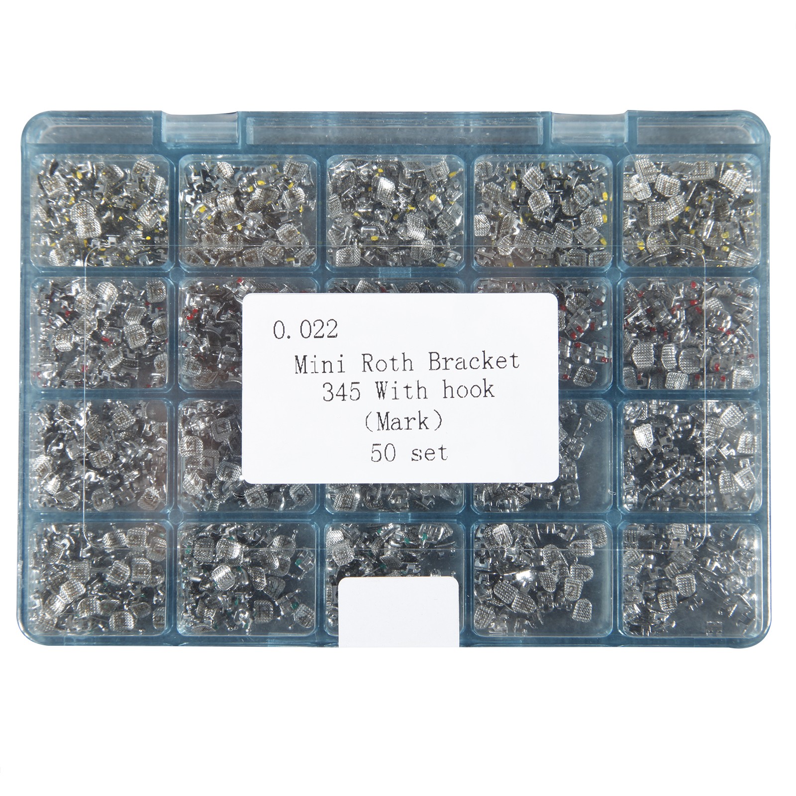 1000PCS Dental Metal Orthodontic Brackets Brace MINI Roth.022 345 Hooks W/ Mark