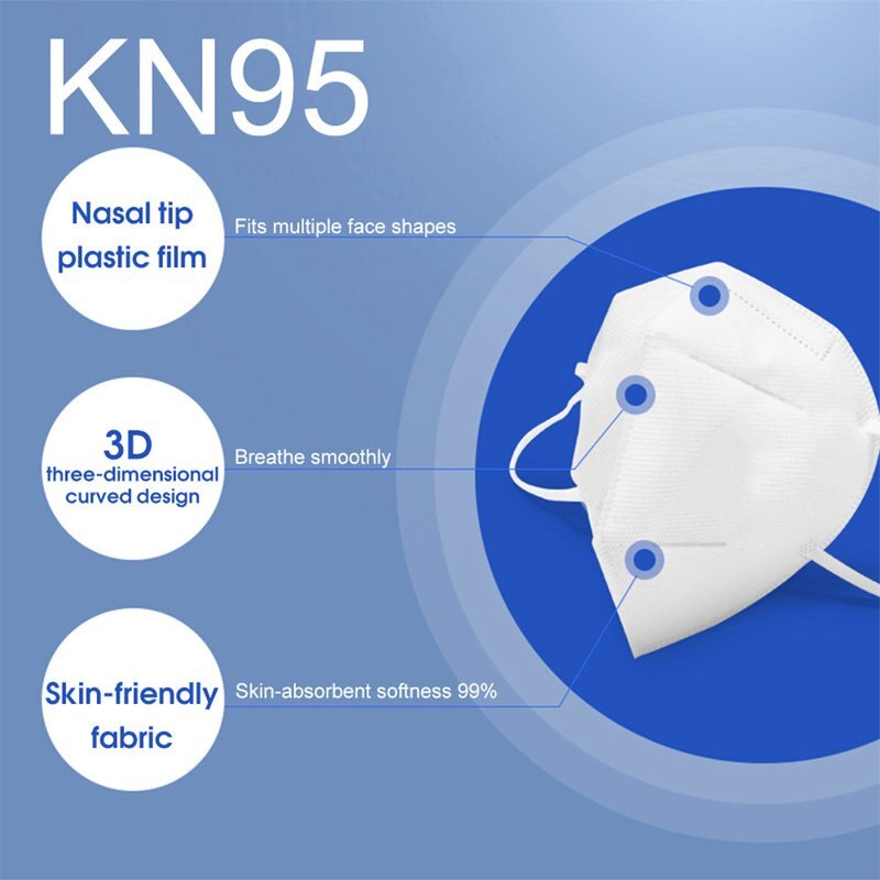 [10PC] KN95 Protective Face Mask Disposable Mouth Cover PM2.5 Respirator Safety