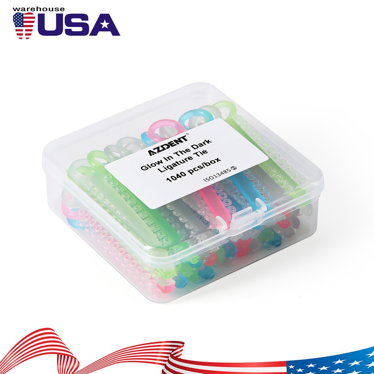 1040pcs/box Dental Orthodontic Ligature Ties Elastic Rubber Bands Dark Light Mix