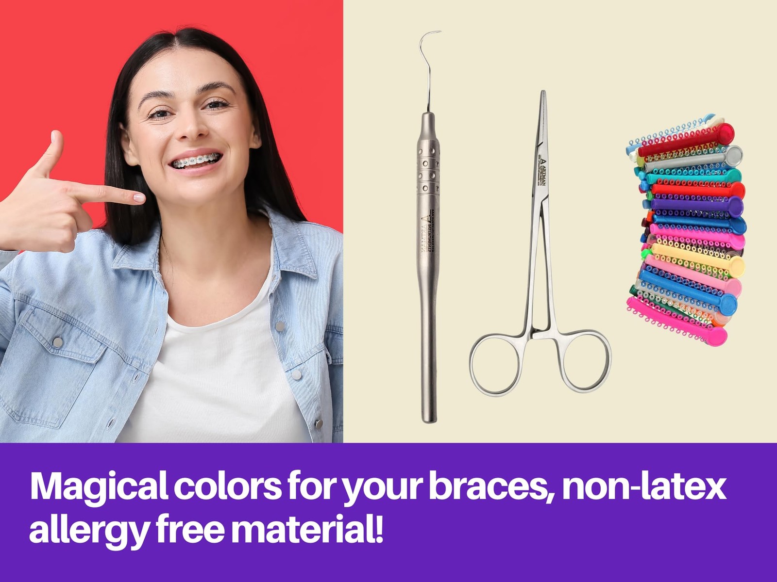 ARTMAN INSTRUMENTS Dental Braces Color Changing Kit, Orthodontic Ties…