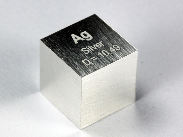 Silver density cube ultra precision 10.0×10.0x10.0mm – 99.9% purity