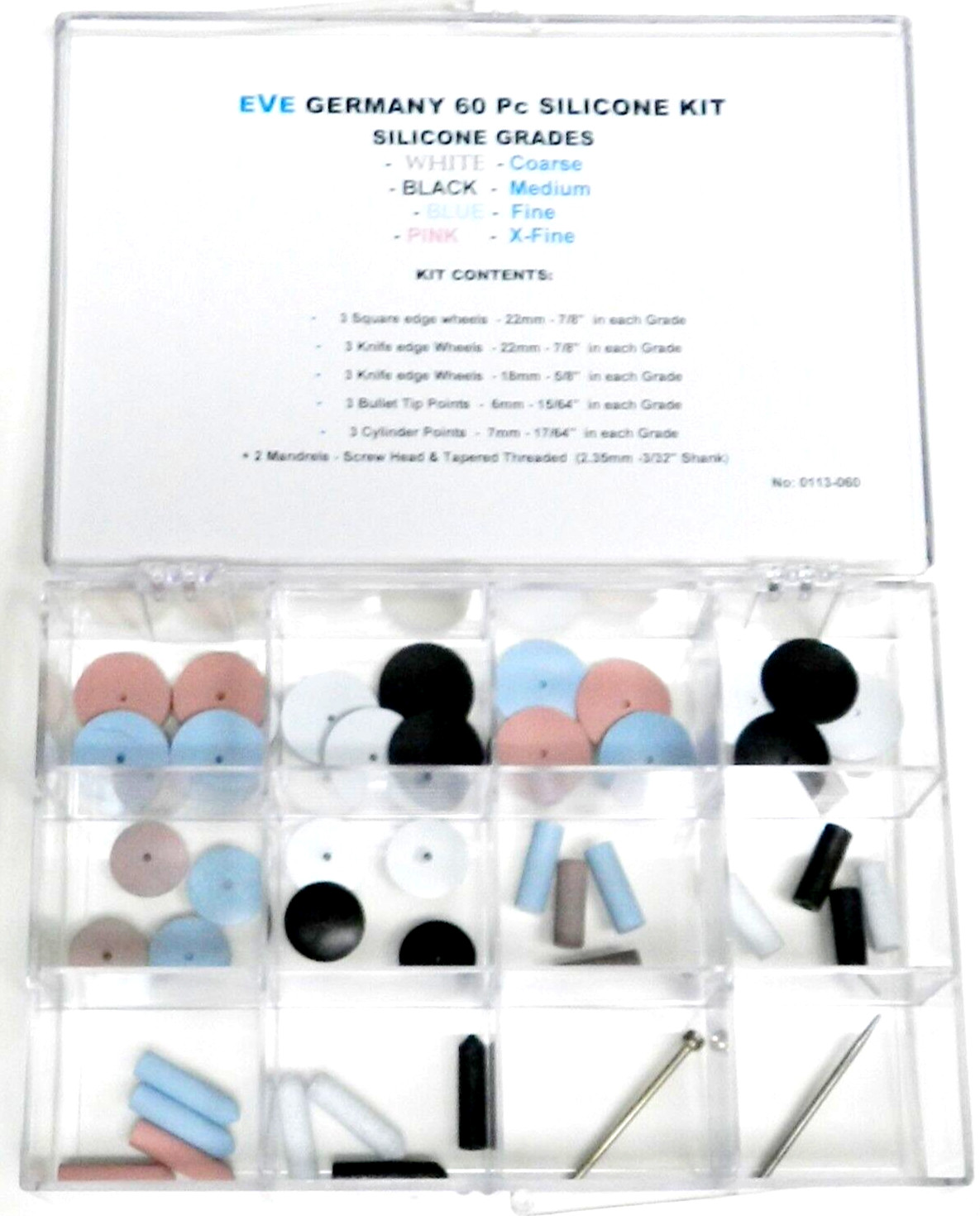 Silicone Polishing Wheel Assortment Kit 60 Pieces Eve Germany Jewelry Polishers