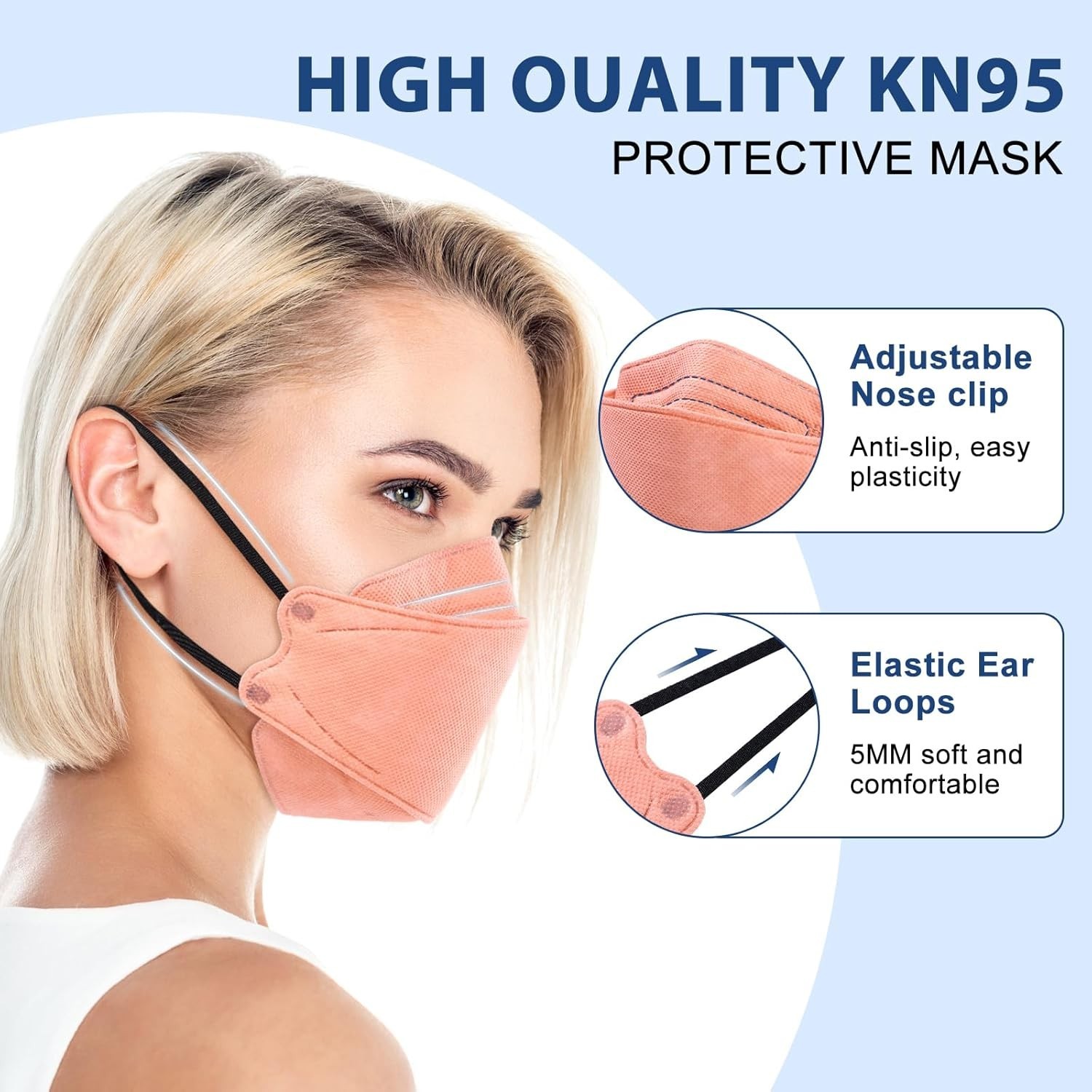 KN95 Face Masks Disposable Adults – 50 Pack 5 Layer Protection