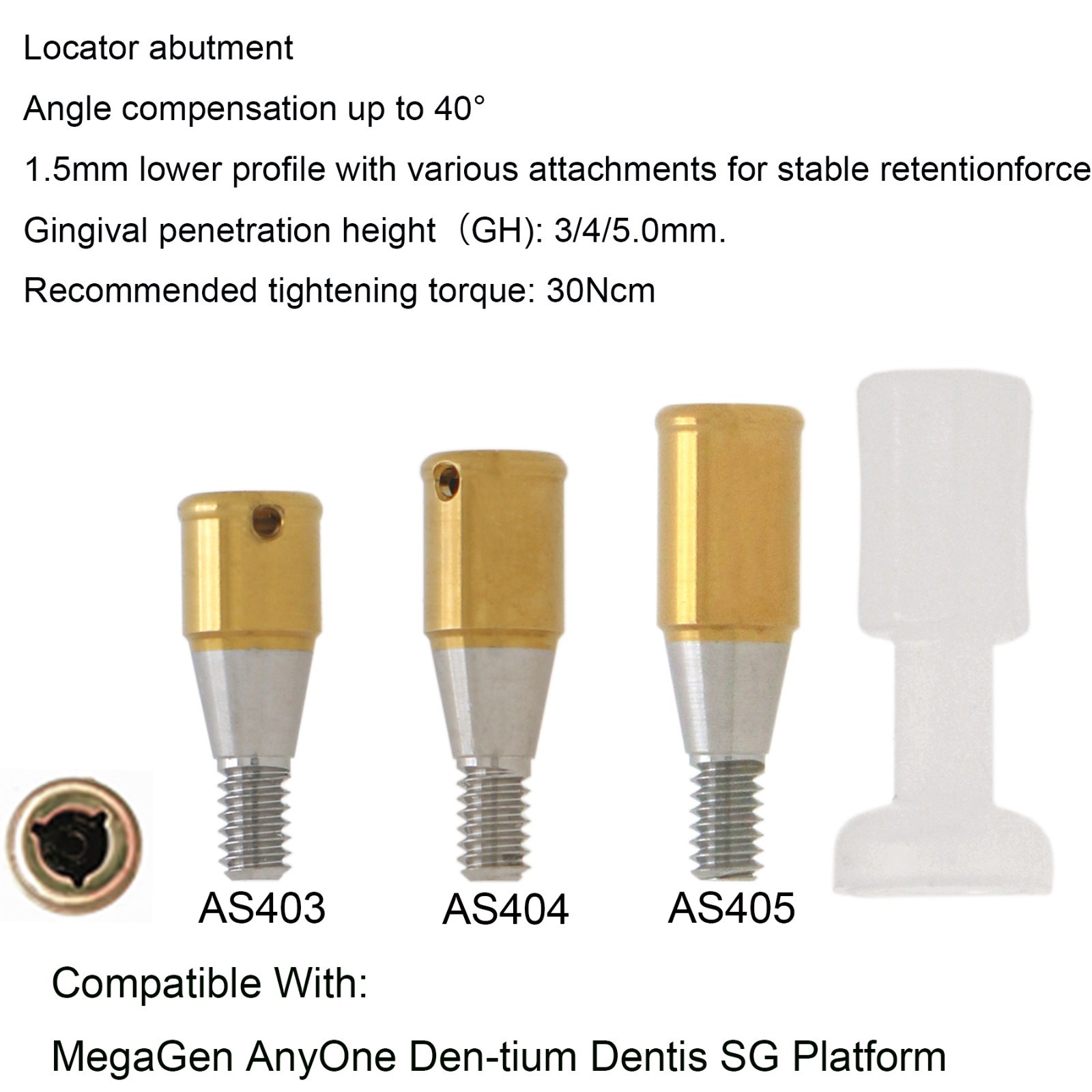 Titanium Overdenture Locator Abutment Dental abutment for All Implant System