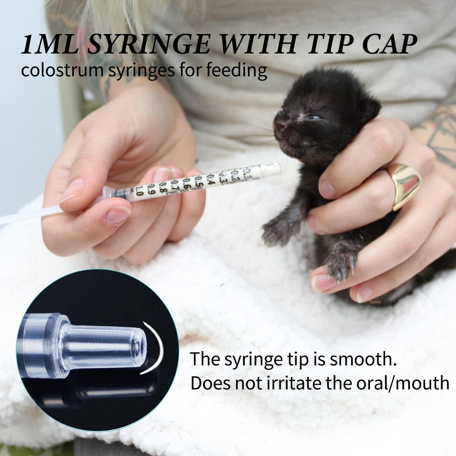 1ml Syringes with Cap, Luer Slip Tip, Whole Pack Bulk Sterile Sealed, No Nee…