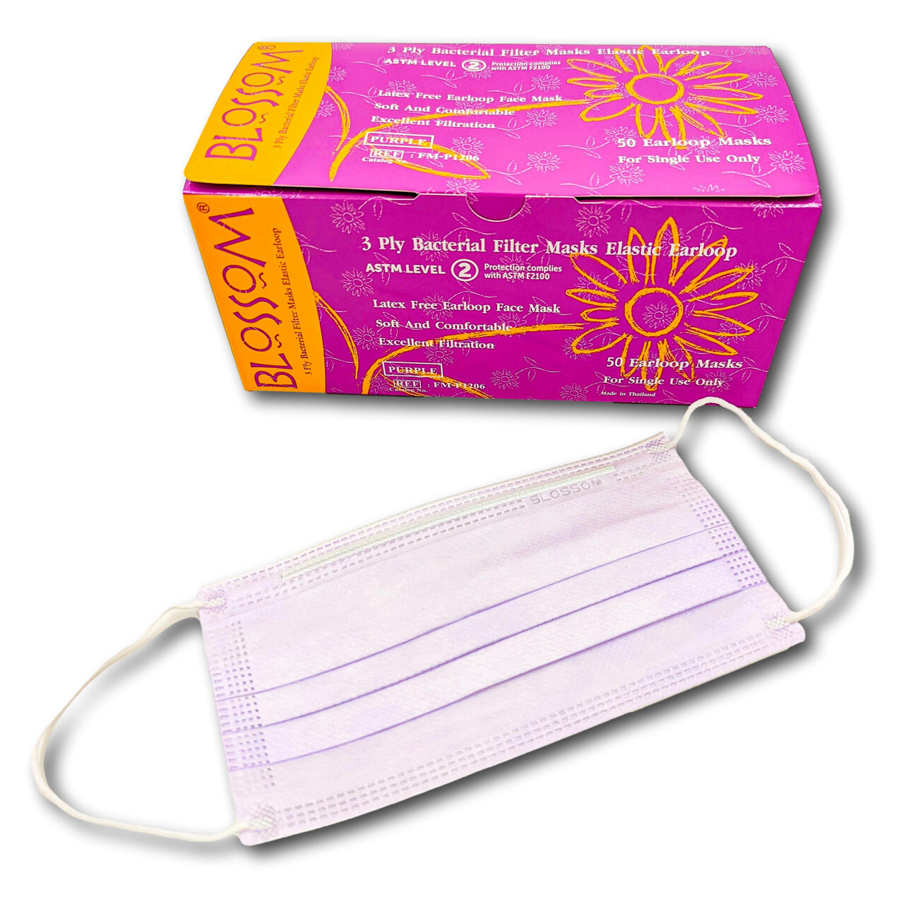 Blossom® Level 2 Earloop Surgical Face Mask 3-ply Bacterial Filter