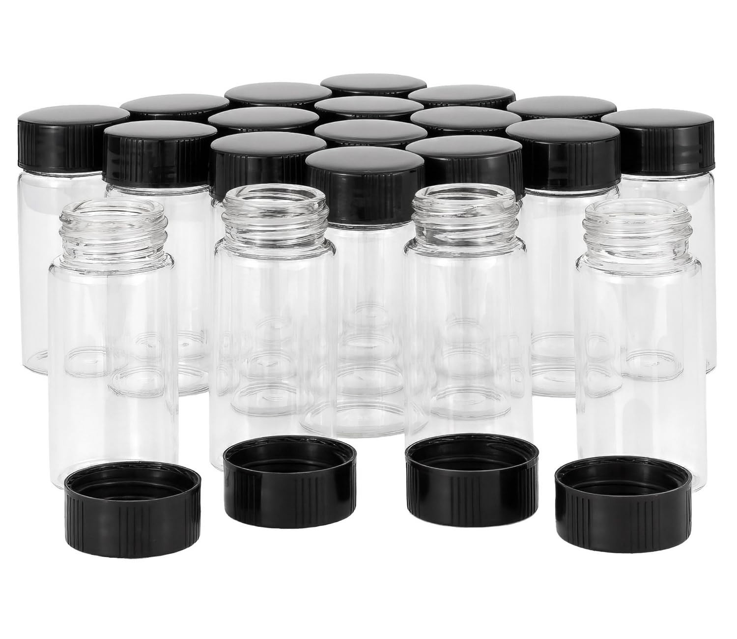 20ml Clear Glass Vials with Screw Caps, 20 Pack Small Glass Bottles with Lids…