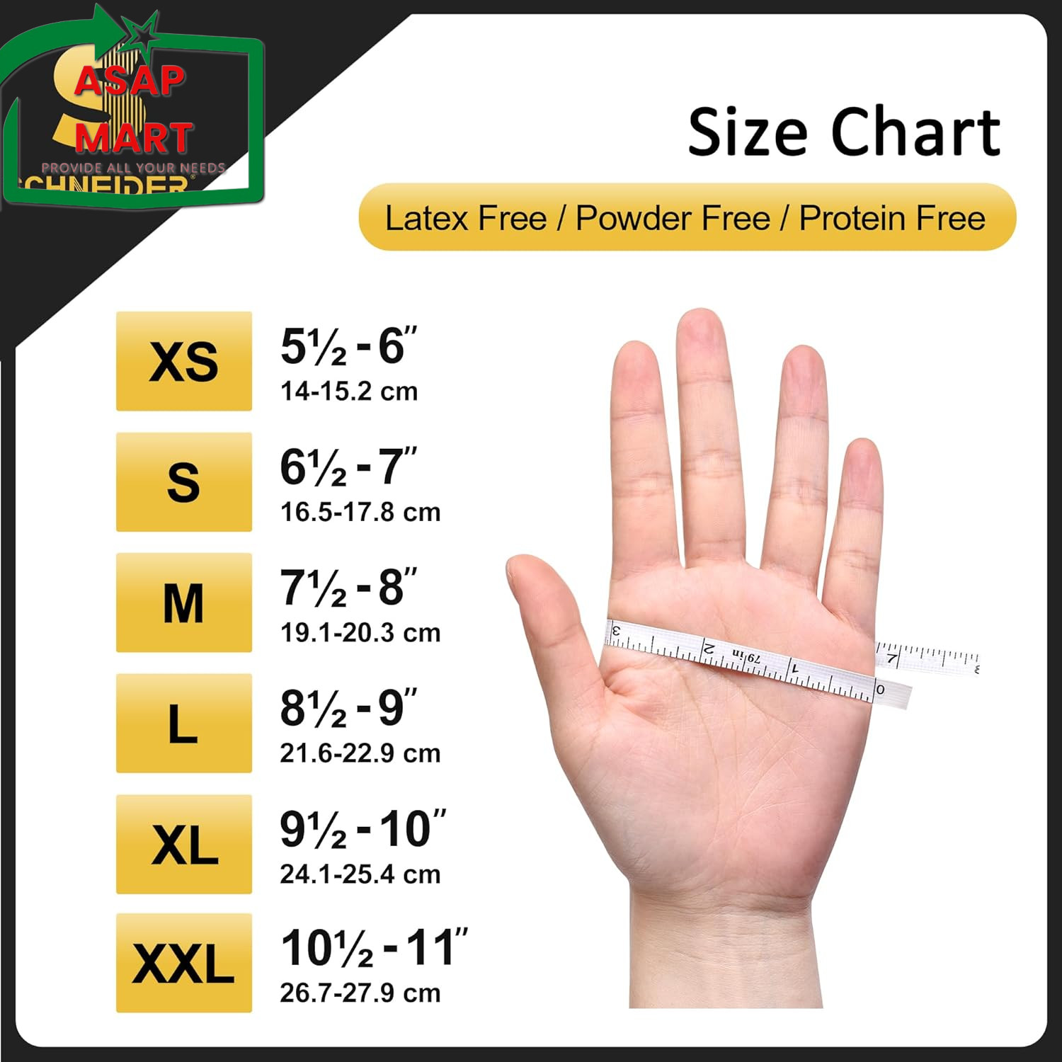 Schneider Black Nitrile Exam Gloves, 5 Mil Disposable Gloves Large 50 Pcs