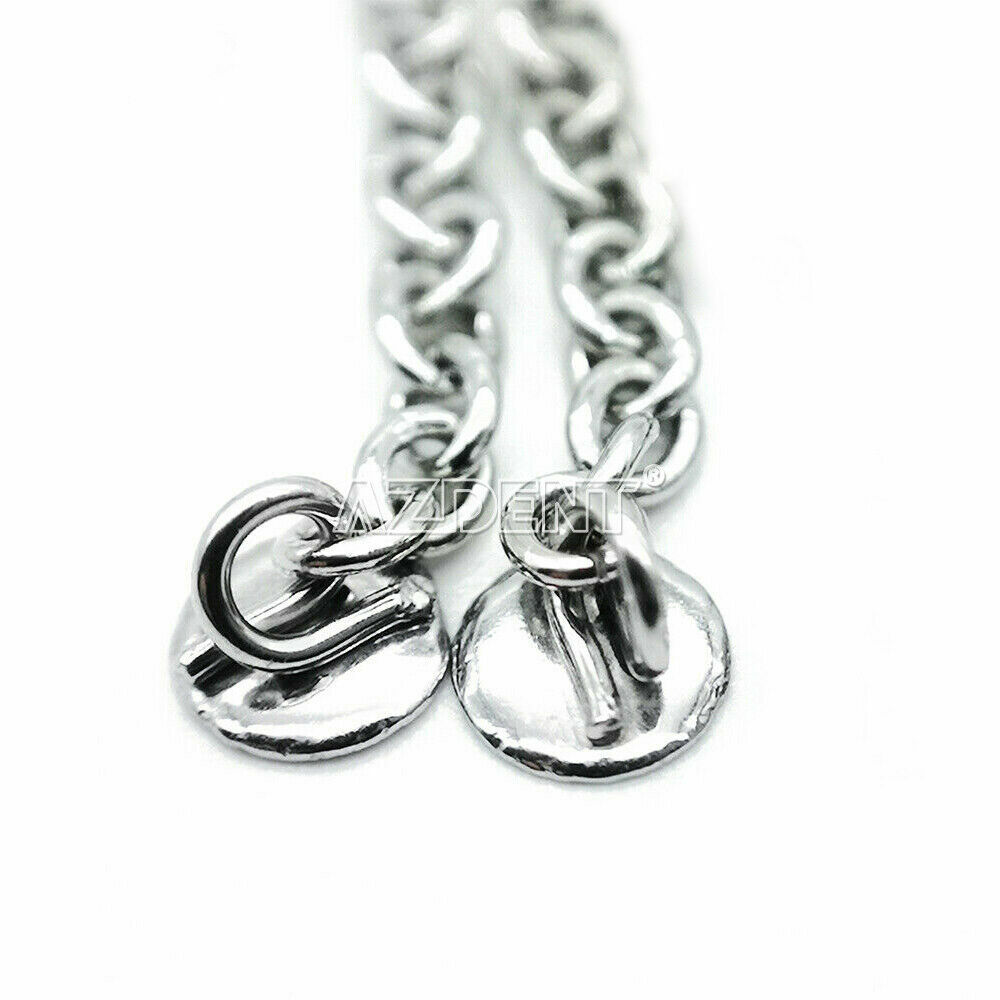AZDENT Dental Orthodontic Traction Button Chain Round Silver/Gold Plated