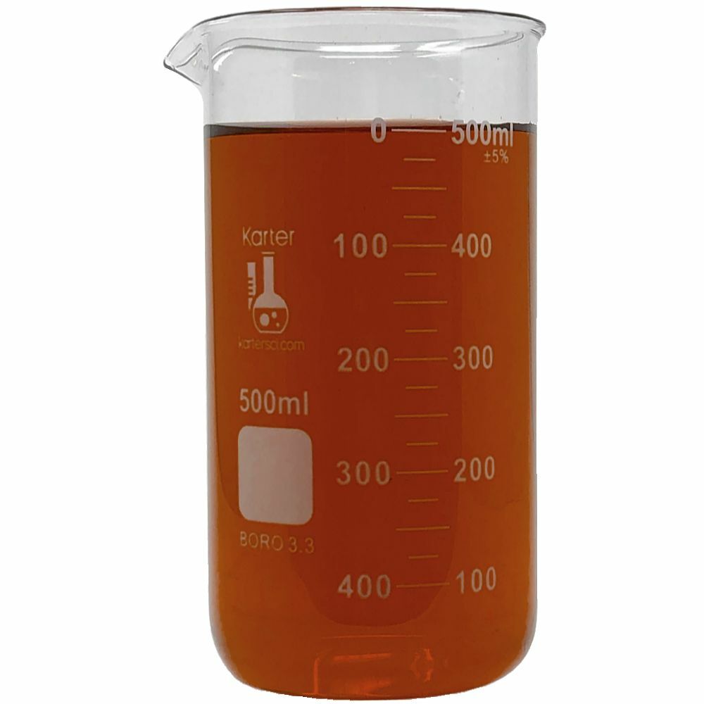 500ml Glass Beaker, Tall Form, Graduated, Karter Scientific 213F14 (Single)