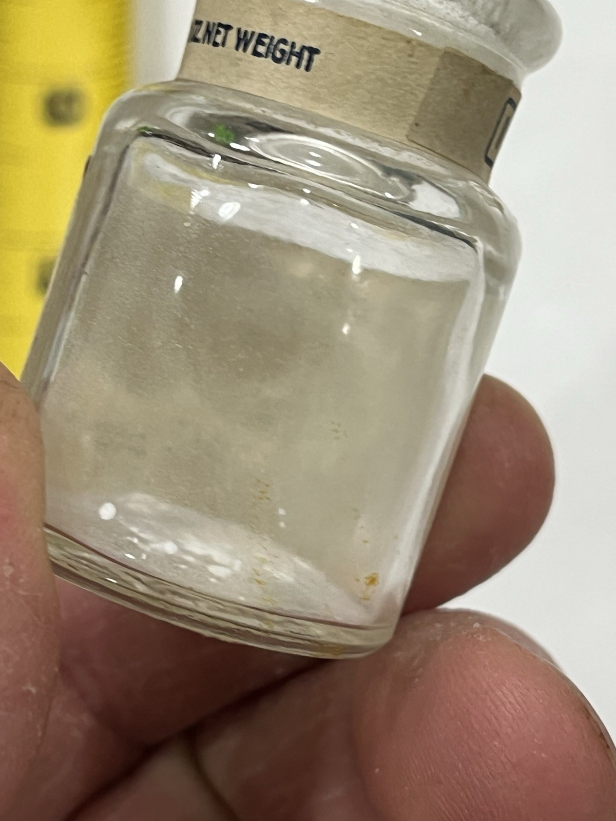 S.S. White “Zinc Cement Ceramic Light” Dental Glass Stopper Bottle