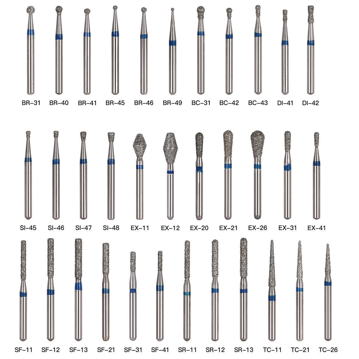 Burr Sale FG Diamond Burs for High Speed Handpiece Friction Grip 5pc/pack 50pc