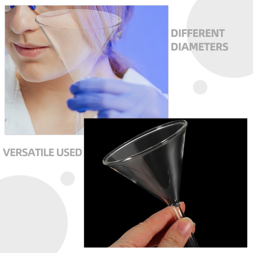 8Pcs Transparent Glass Laboratory Funnels Reusable Scientific Filling Funnel Set