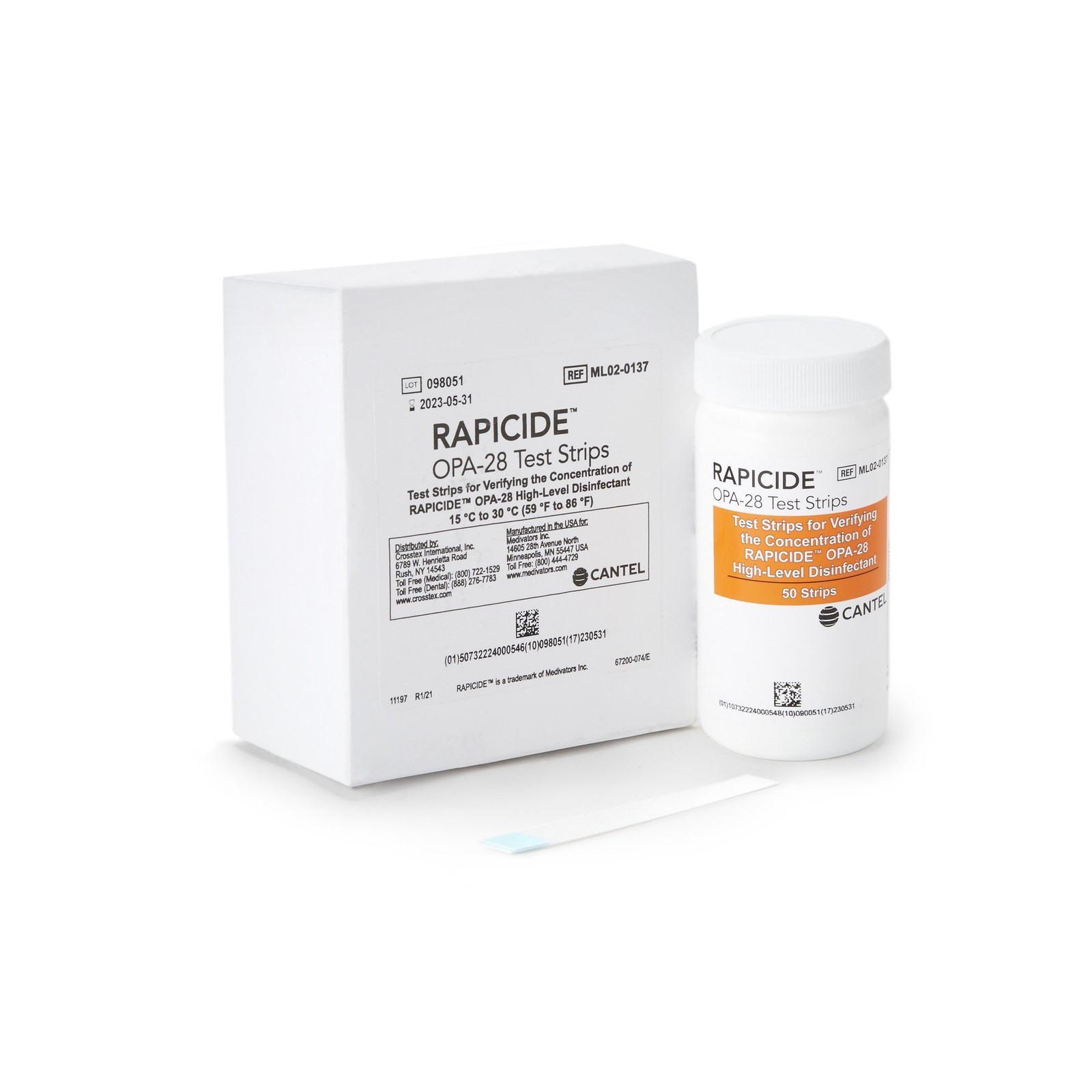 Crosstex ML02-0137 Rapicide OPA/28 Test Strips *2 Packs* 50/Pk – Exp 10/31/2026