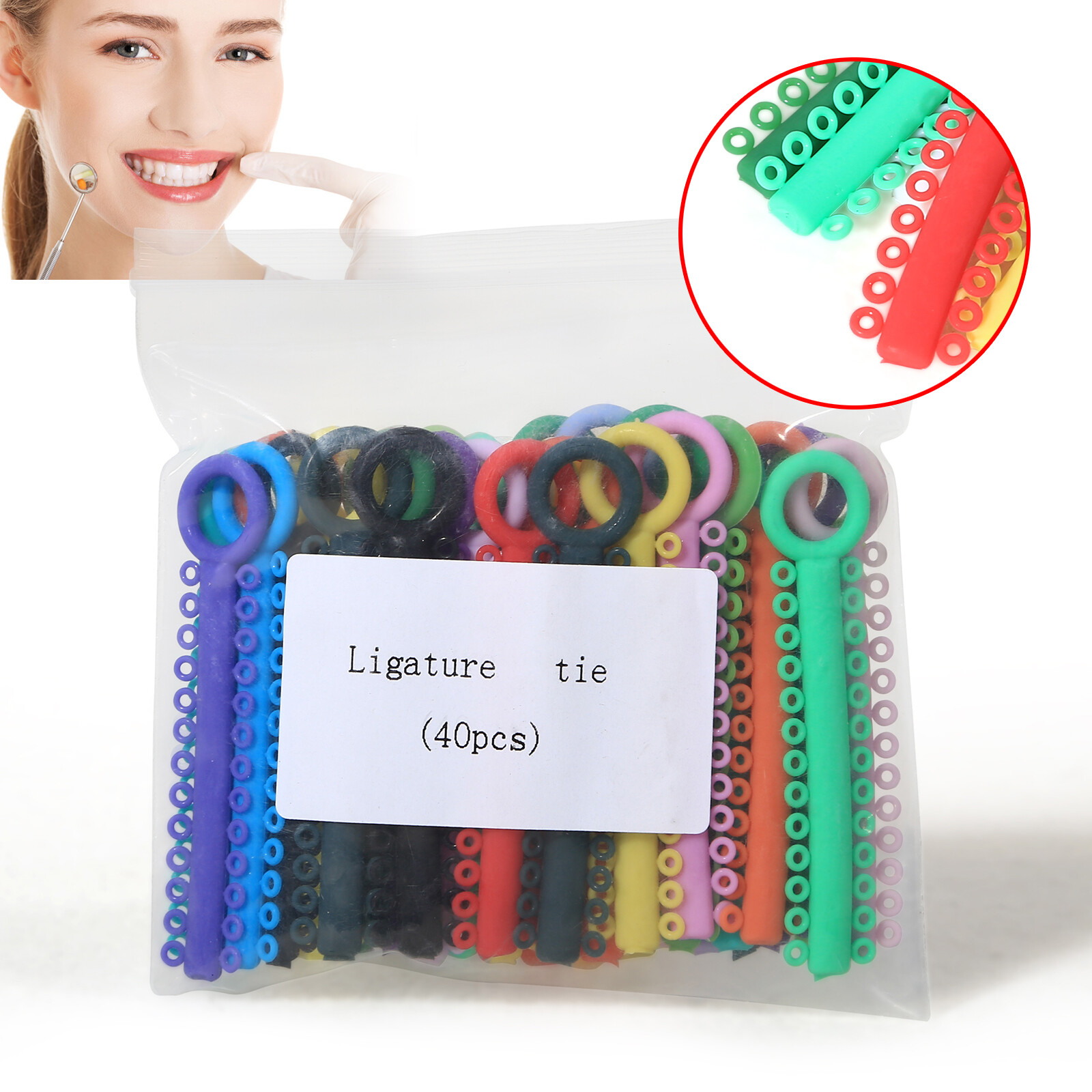 Dental Ortho Ligature Ties Rubber Bands Multi-Colored D-WW