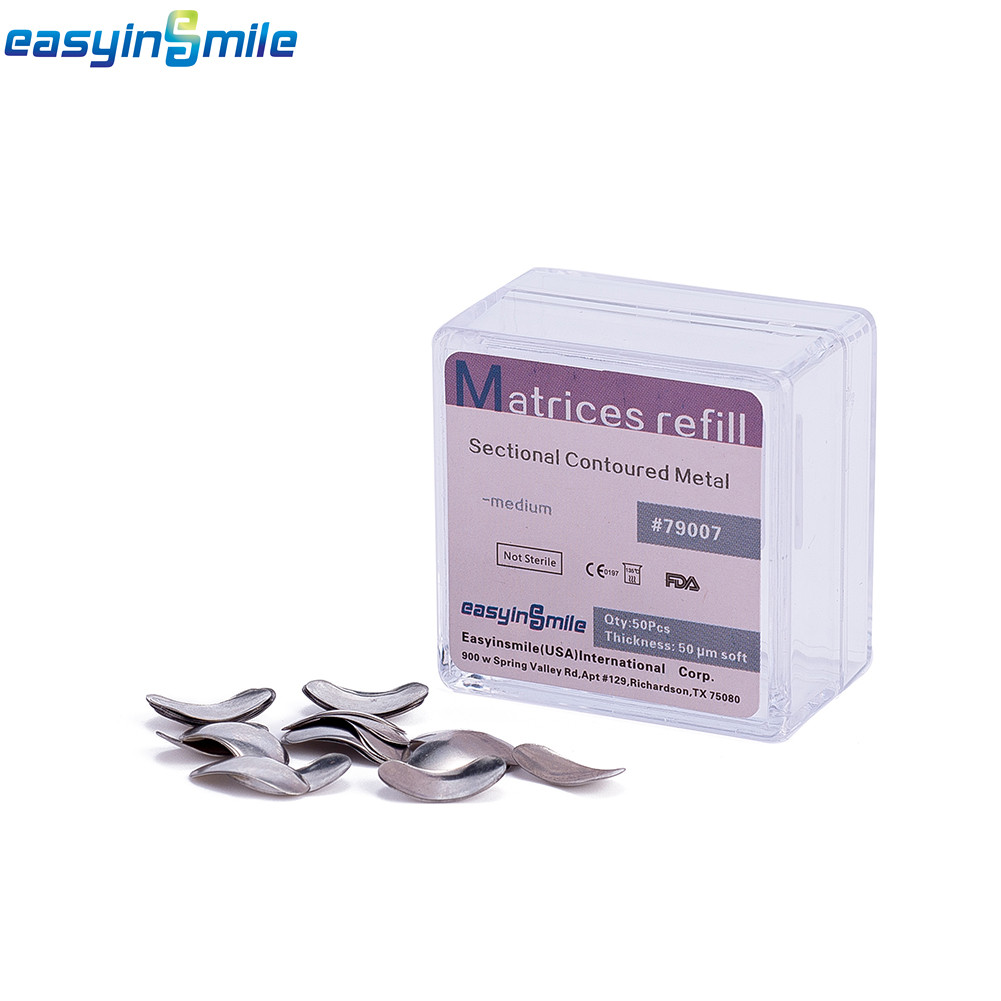150Pc S/M/L Matrix bands dental Sectional Contoured refill pack Metal 50 μm soft