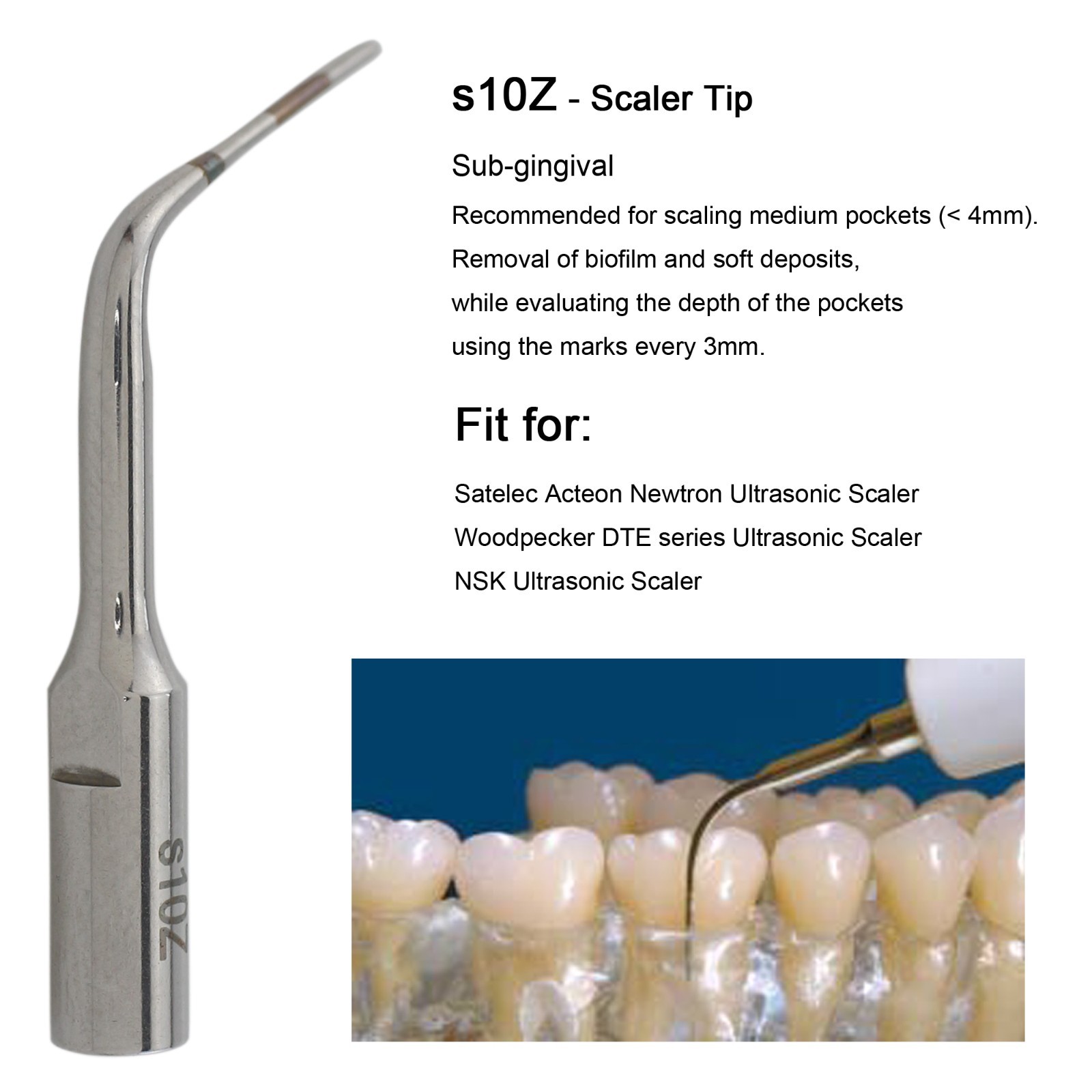 DTE HD-7L / Satelec ACTEON Newtron Handpiece Ultrasonic Piezo Scaler Tips H3 10Z