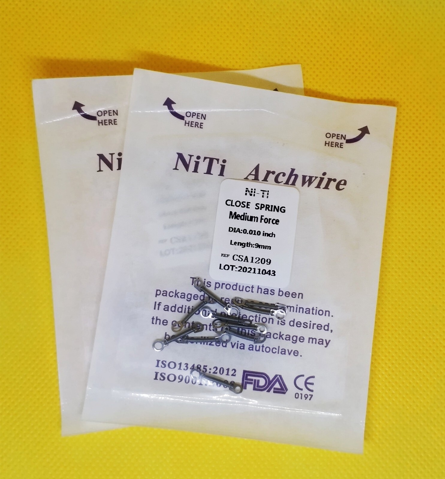 50Packs Dental Orthodontic Close Spring NiTi Alloy 0.010/012*6/9/12 mm Medium