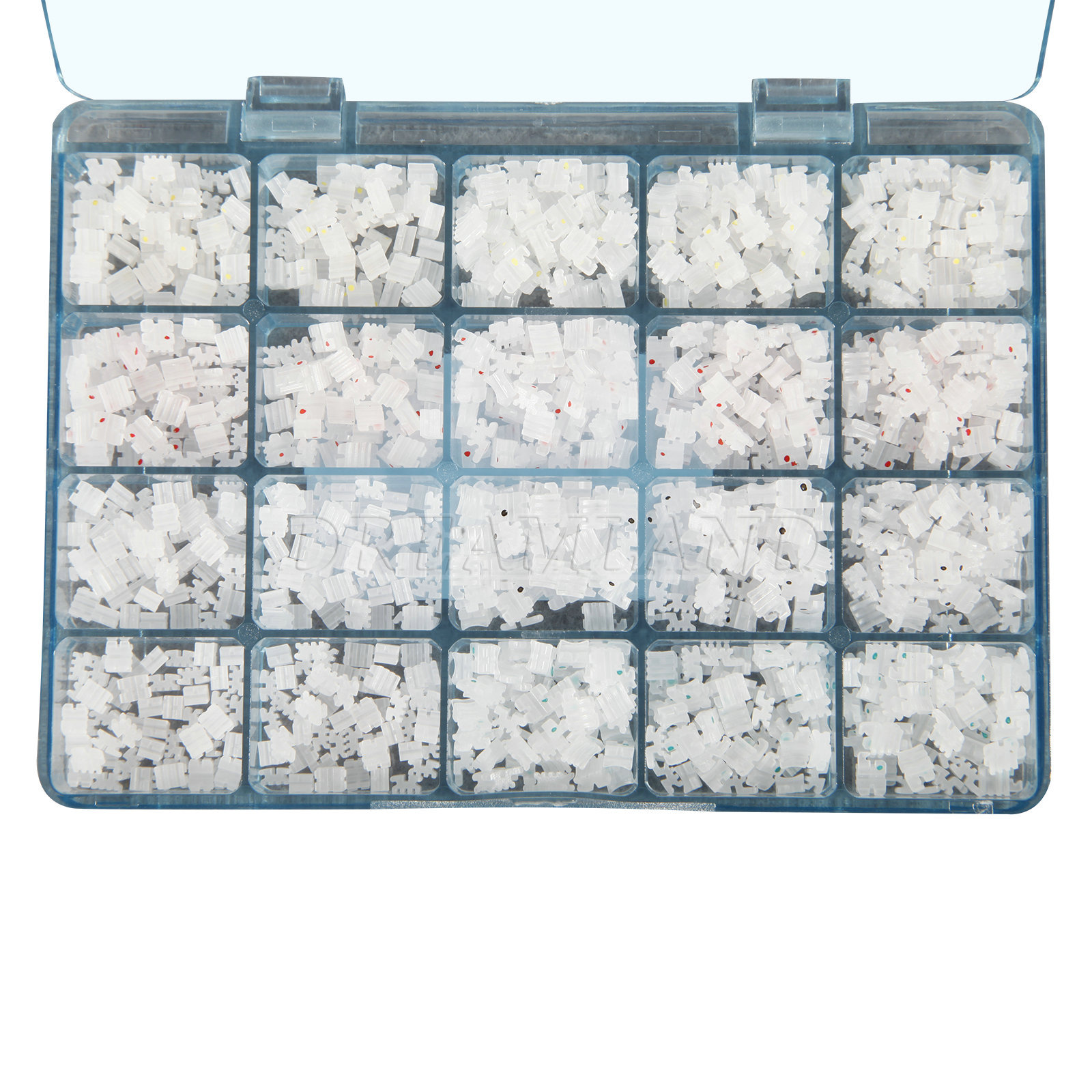 1000pcs/Pack Ceramic Braces Bracket 5*5 hooks 3 4 5 Orthodontic Roth.022 AQ-K