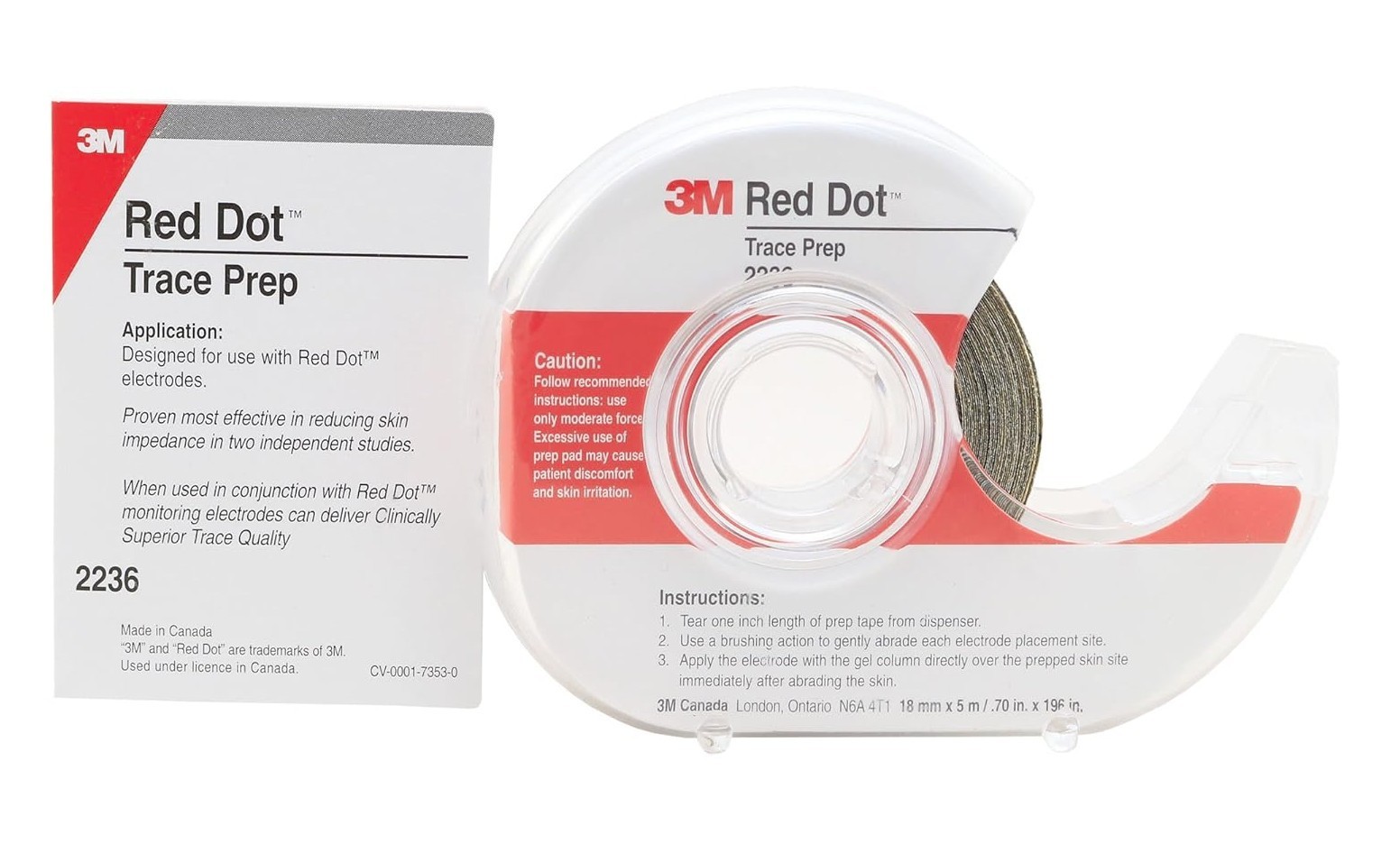 ⭐ New 3M Red Dot Trace Skin Prep Roll with Dispenser, 3/4″ x 196, 18mm x 5 Meter