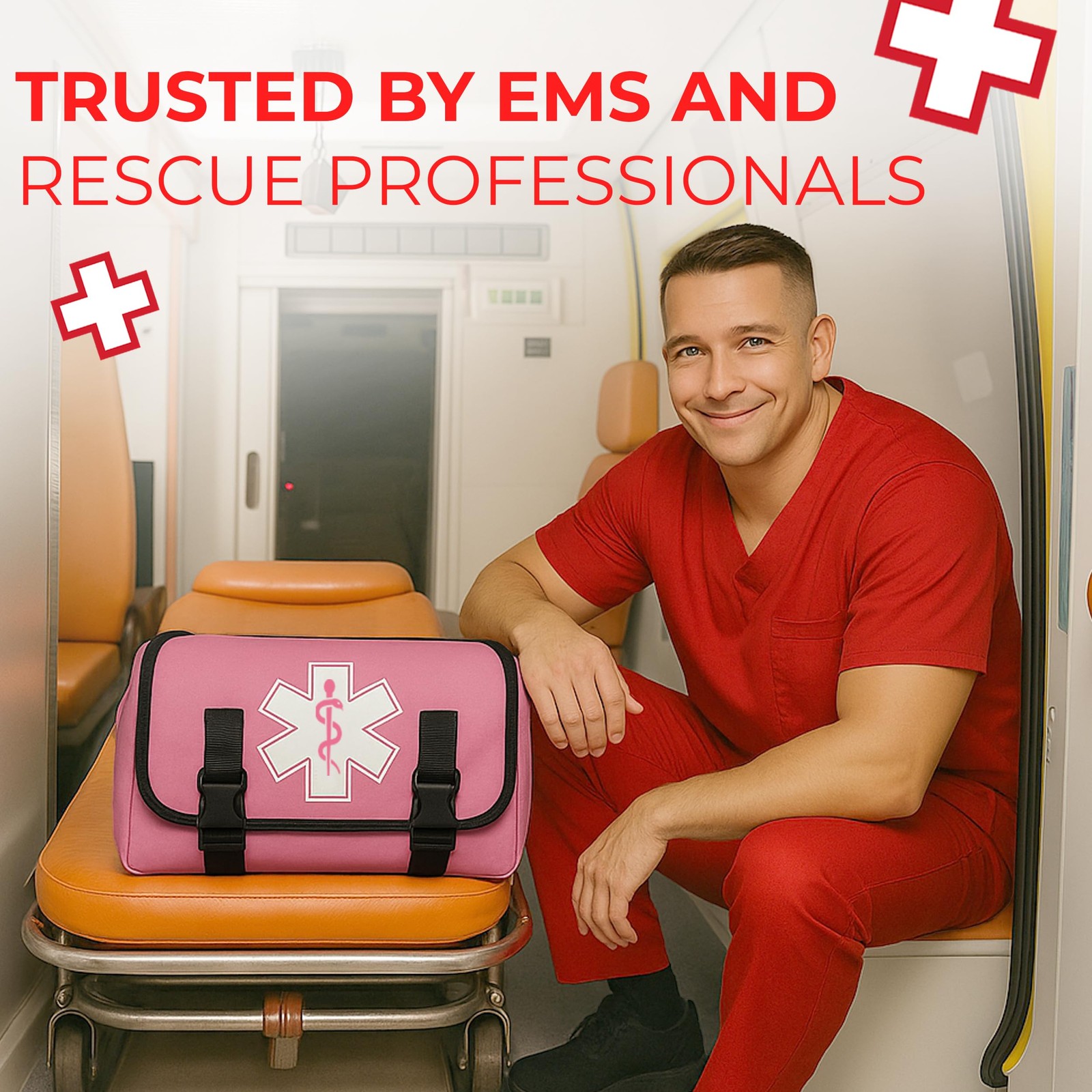 Ever Ready First Aid Fully Stocked Emt Trauma Bag First Responder Medical Kit