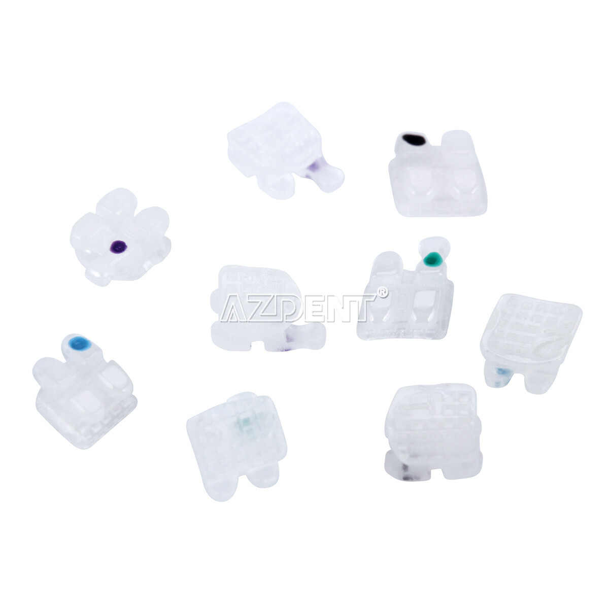 AZDENT Dental Orthodontic Ceramic Brackets Braces Roth/MBT 022 018 3-4-5 Hooks
