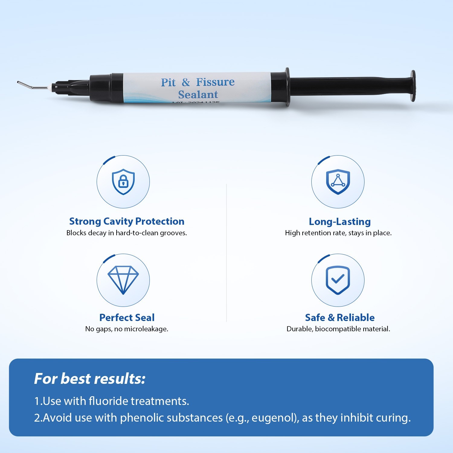 Dental Light Cure Pit Fissure Sealant Resin Fluoride Release for Kids and Adult