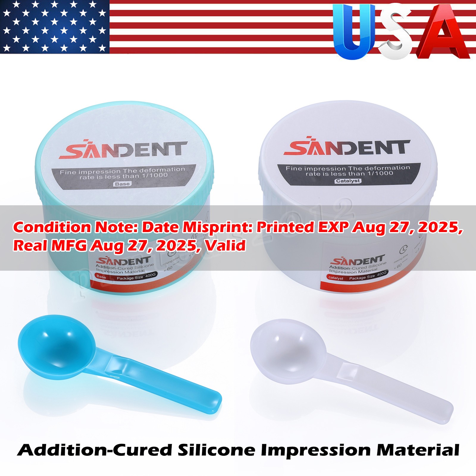 Dental Putty PVS VPS Impression Material Base Normal Set 2 x 400g