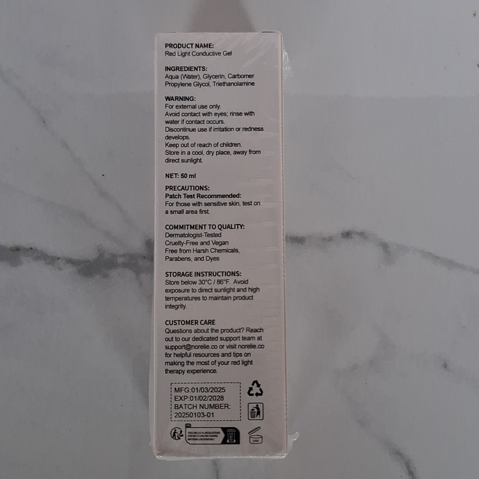 Norelie Red Light Conductive Gel 50 ml Cosmetology Discipline Conductive Gel