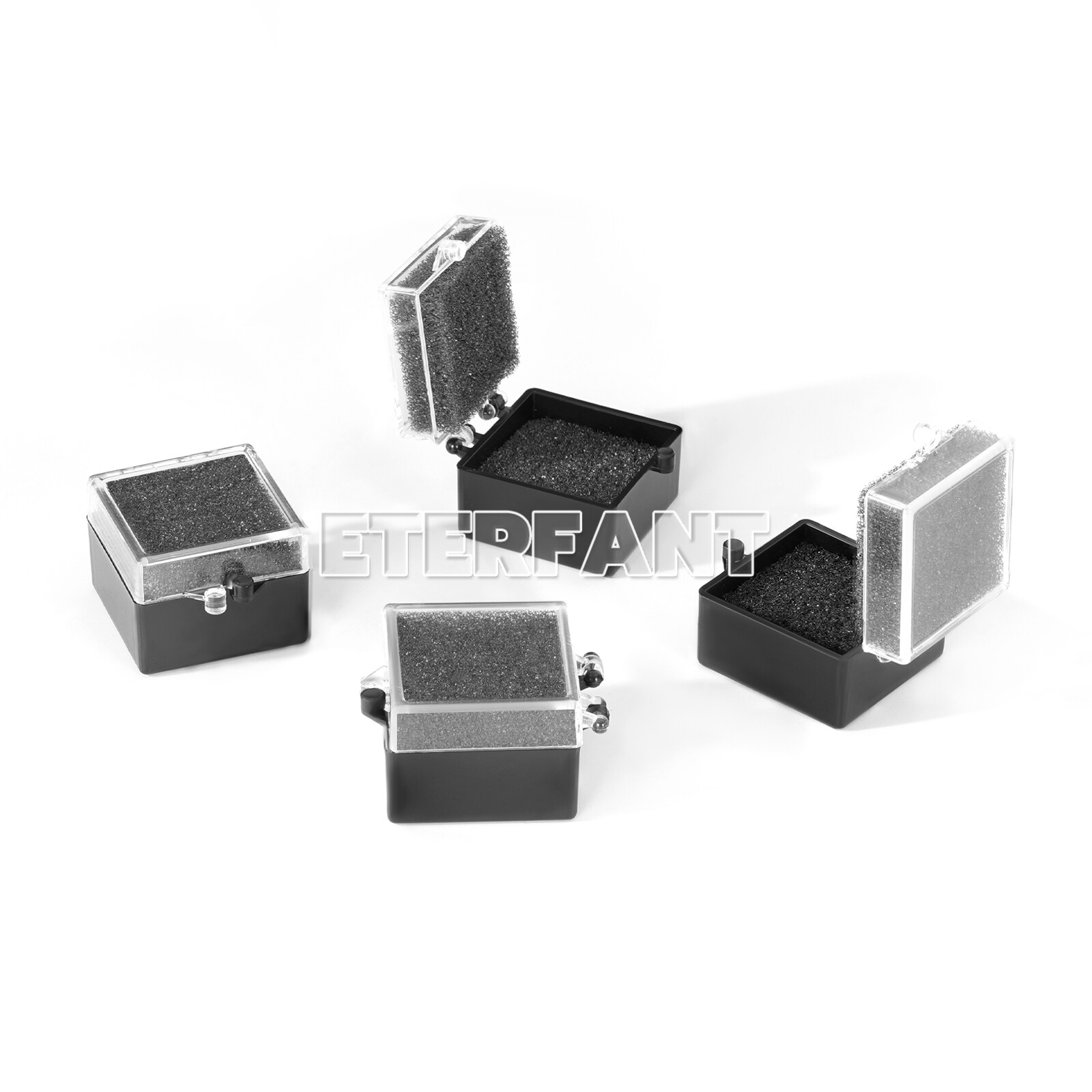 Dental Lab Crown/Veneer/Bridge Boxes 1×1 Clear Top with Sponge Fillers