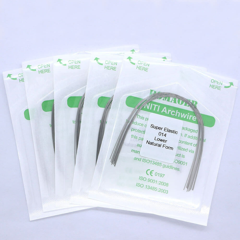 5-200Packs Dental Ortho Super Elastic Niti Round Arch Wire Nature Form 014 Lower