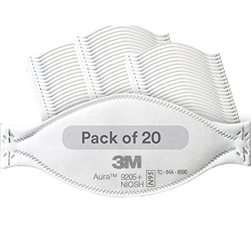 3M Aura Particulate Respirator 9205+ N95 20 Individually Wrapped NIOSH Approved