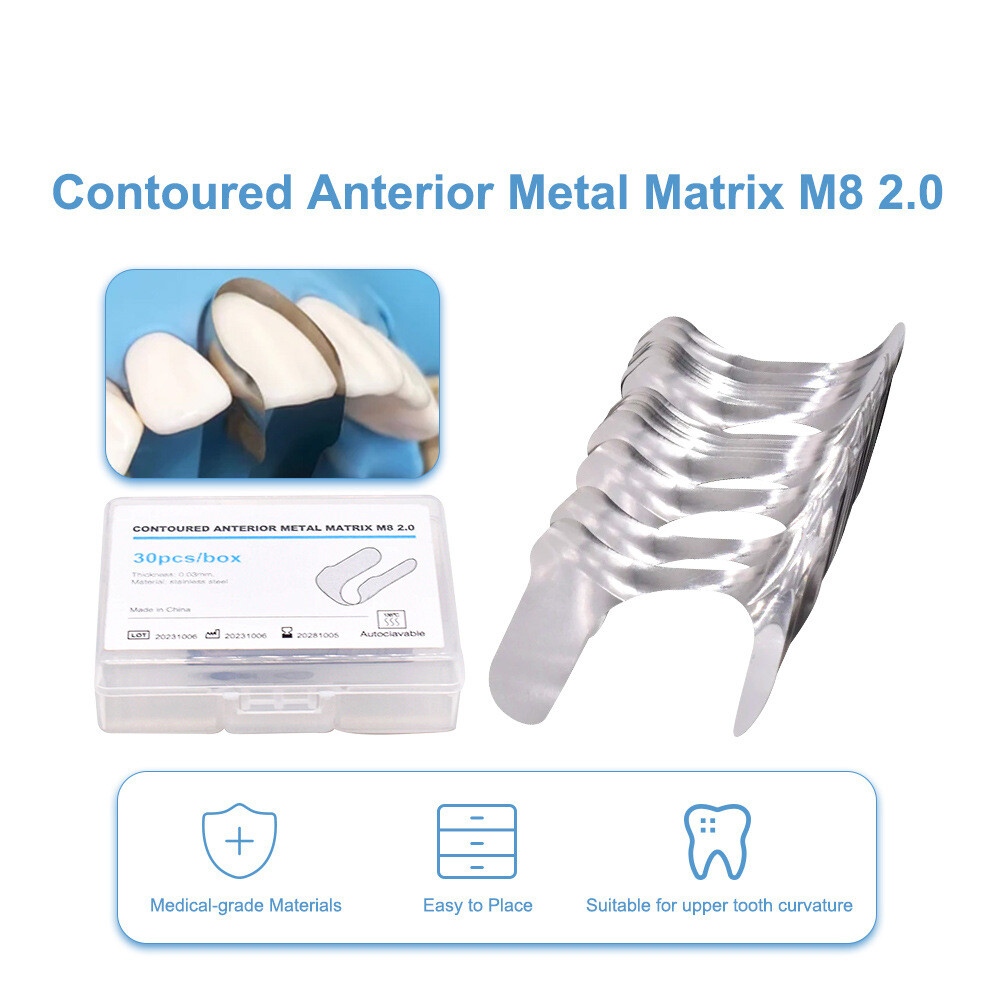 30Pcs/Box Dental Anterior Twin Matrices Cervical Matrix Similar Unica TOR System