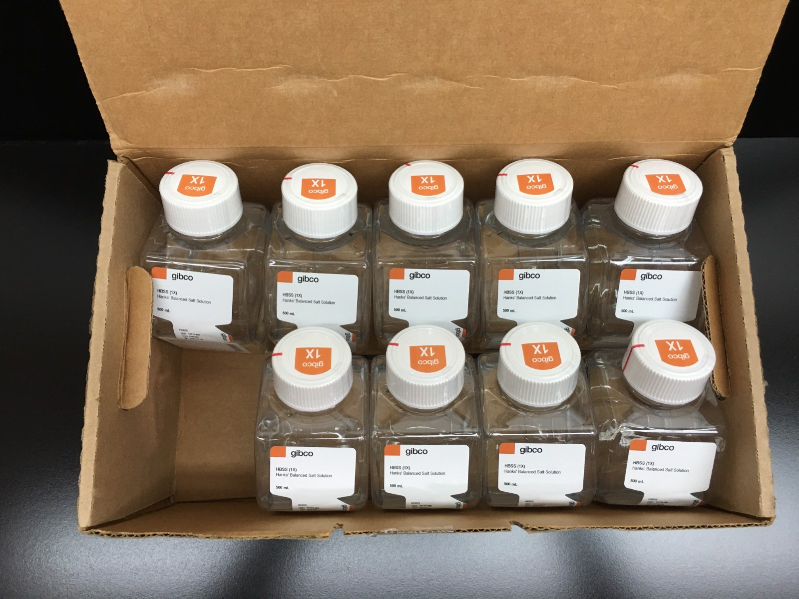 Gibco REF 14175-095 HBSS No Calcium No Magnesium No Phenol Red 500mL Lot 9 PCS