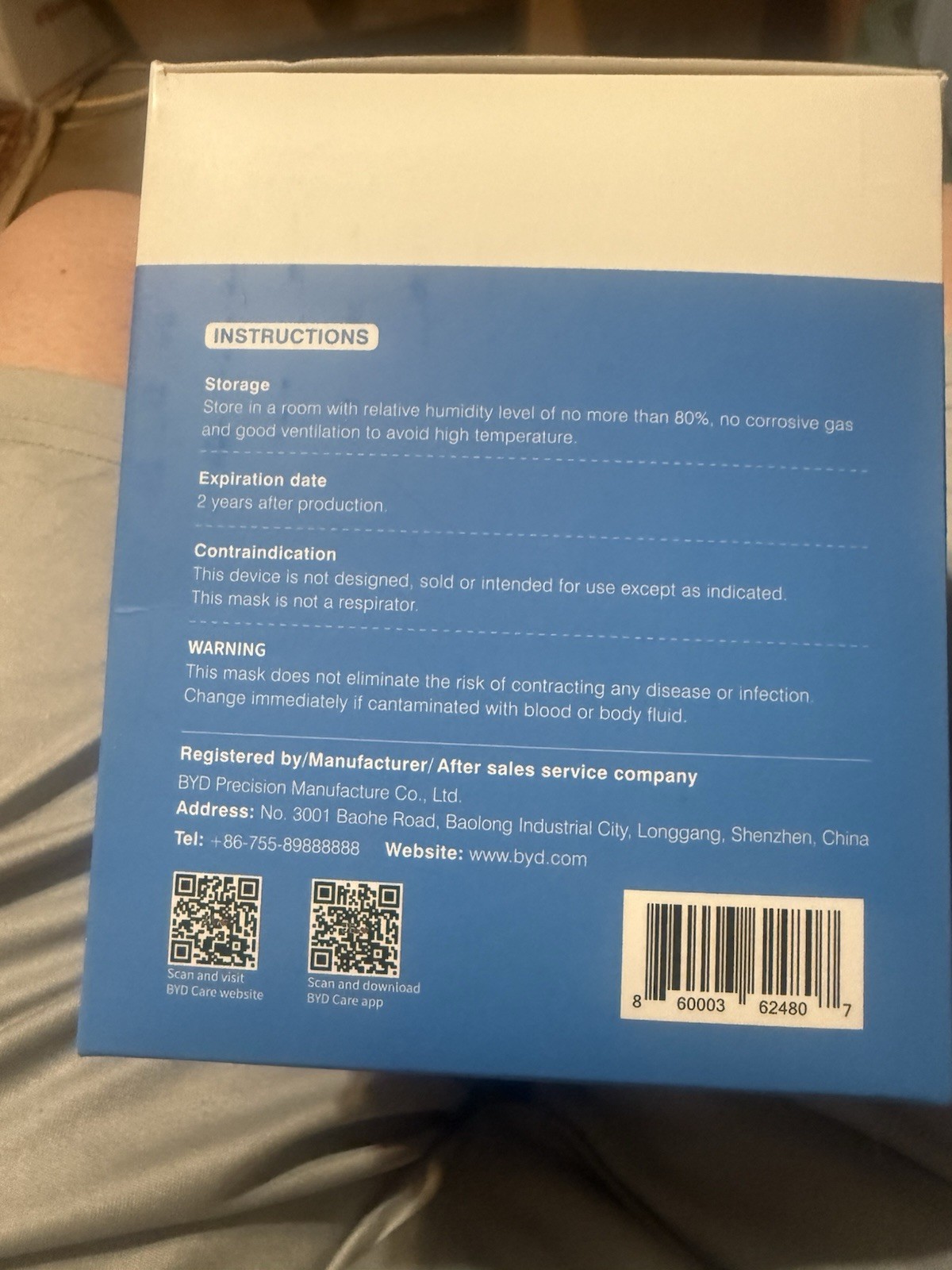 BYD CARE 3 Ply Disposable Face Mask 4 Boxes Total Of 200 Masks