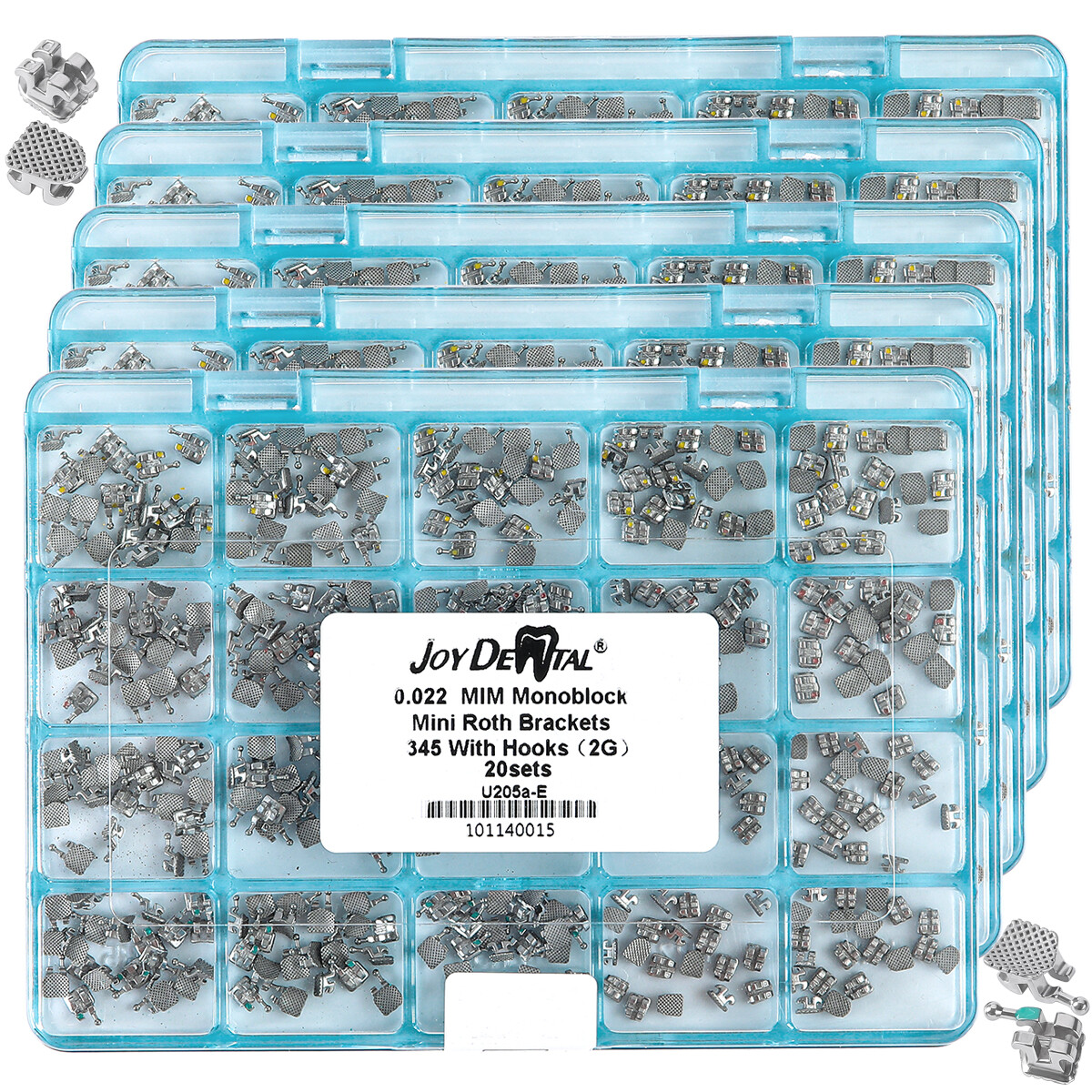 AZDENT Dental Orthodontic Brackets Braces Mini Roth/MBT .022″ 3 4 5 Hooks FDA