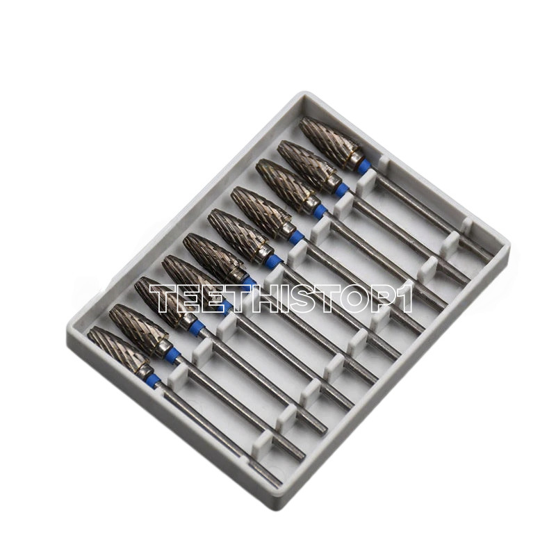 10x Dental Burs Acrylic Polisher Drills Burrs Tungsten Carbide Steel 2.35*6mm F6
