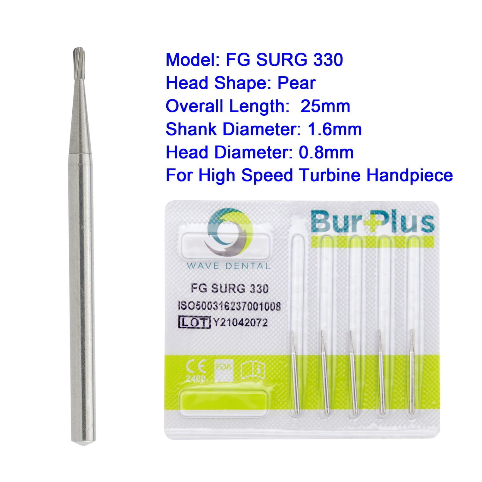 Wave Dental FGOS Surgical Burs Long Carbide Burr 25mm FG SURG 557 702 Round 4 6