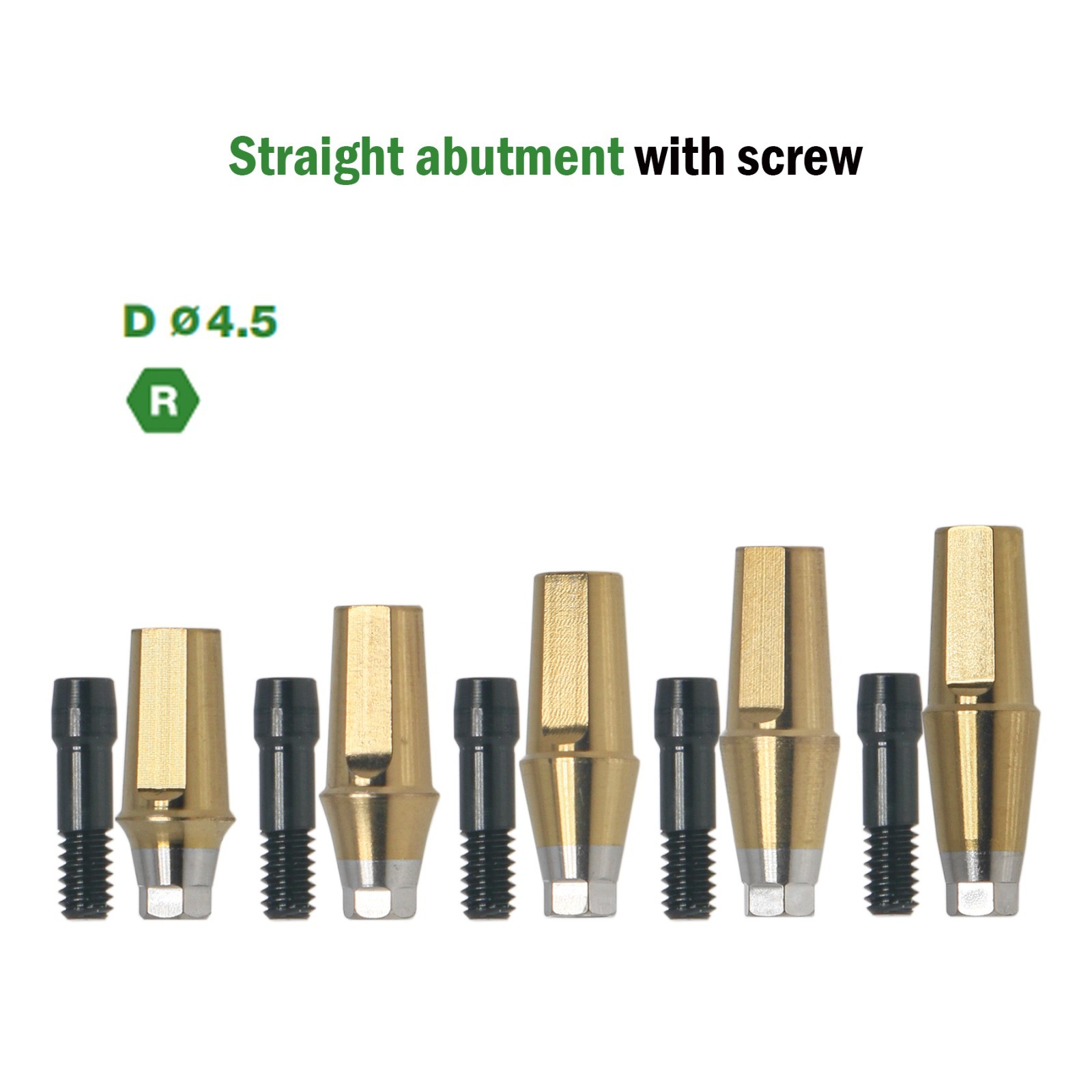 US Dental Straight Transfer Abutment Hex Regular Ø4.5For Osstem Hiossen TS 1-5mm