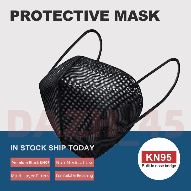 10/50/100 Pcs Black KN95 Protective 5 Layer Face Mask Disposable Masks