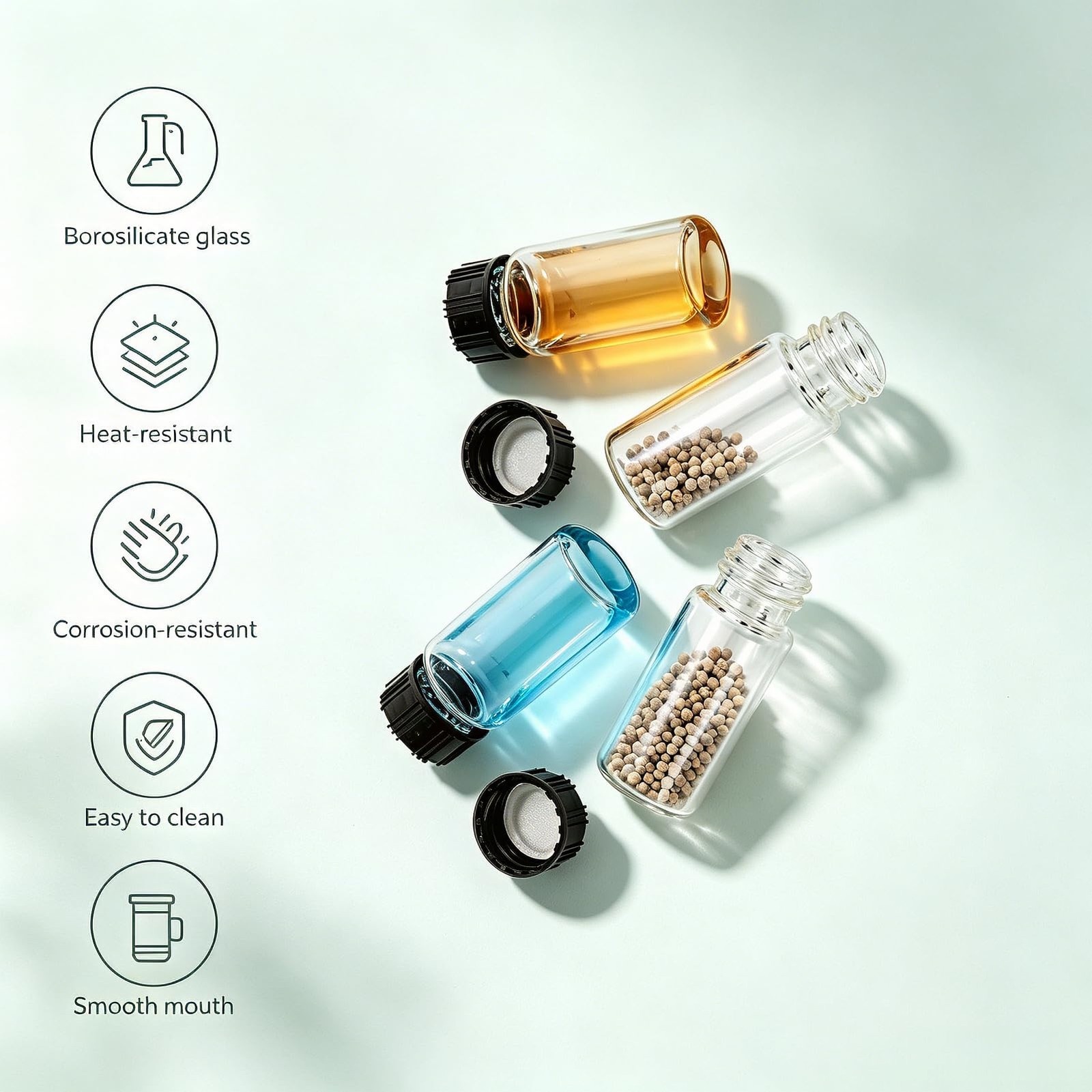 JIUWU 10 Pack Glass Vials,10 ml Bottle with Screw 22 mm x 54 mm, clear