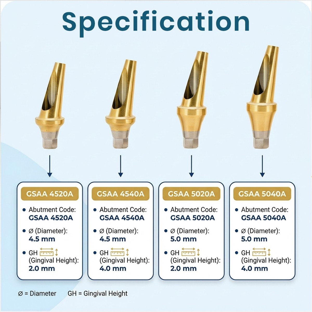 US 5Pcs 17° Angled Anatomic Abutment Hiossen Osstem Mini Regular Hex Titanium