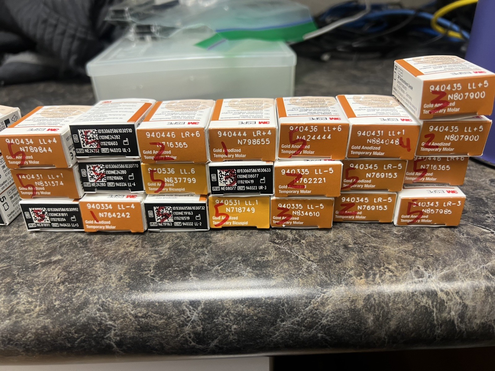3M ESPE Gold Anodized Temporary (ASSORTED SIZES-127pieces)