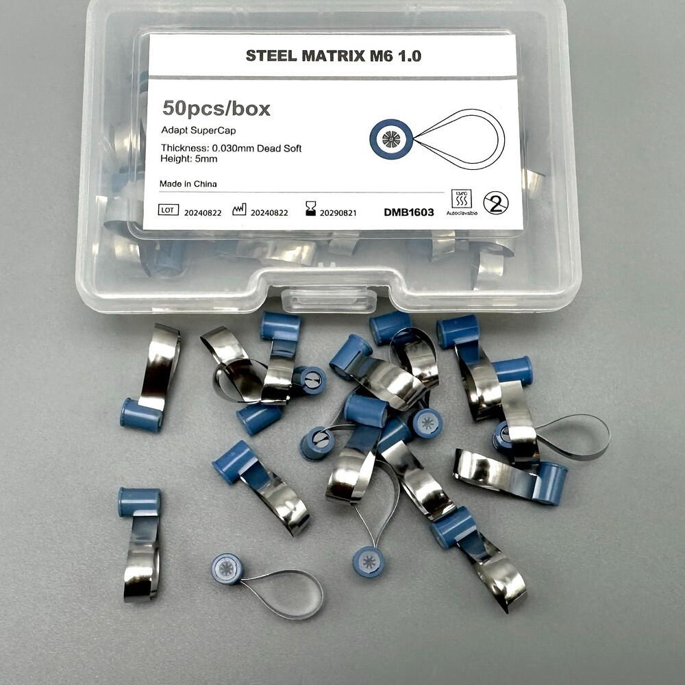 Dental Adapt SuperCap Steel Matrix M6 Matrices 50Pcs/Box Thickness 0.03/0.038mm