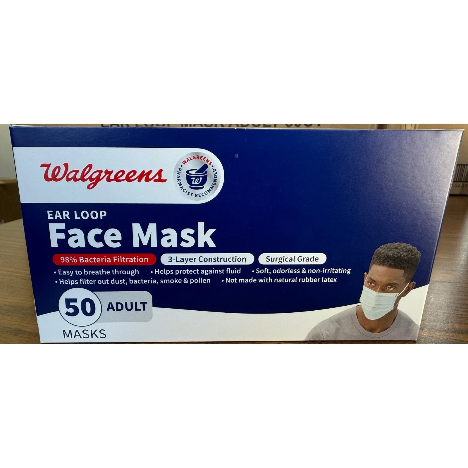 Walgreens Face Masks 50 Ct Adult Ear Loop 3-Layer