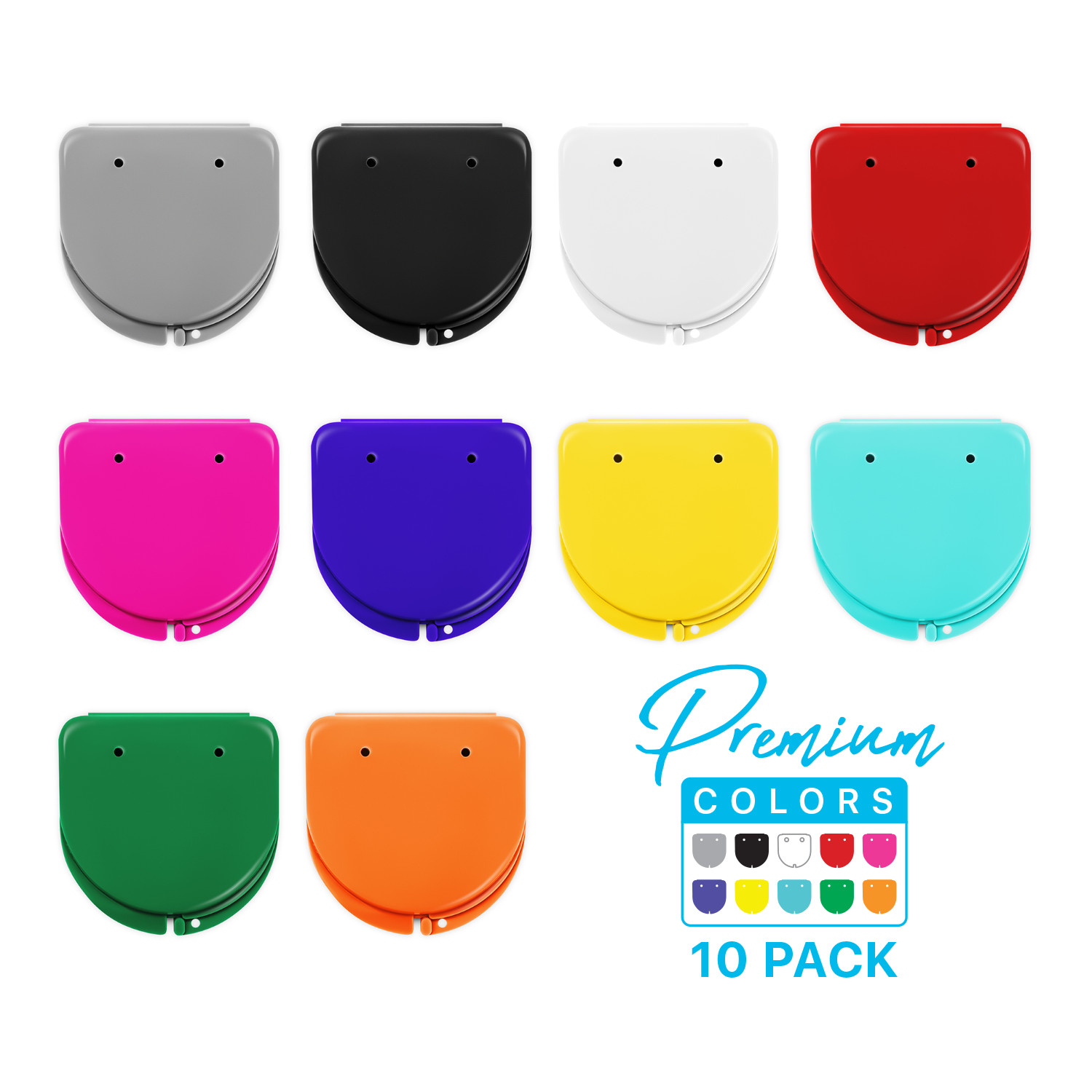 Dental Retainer Denture Storage Case Box Mouthguard Container Assorted 10PK