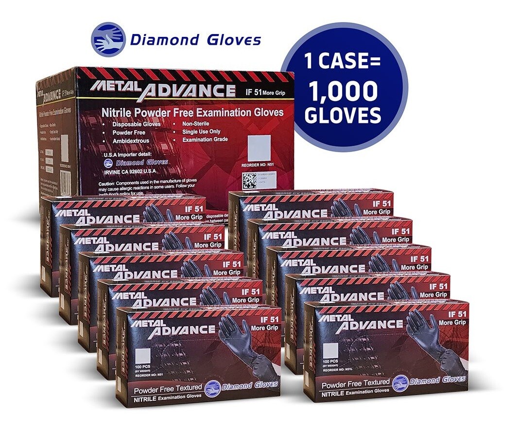 BLACK NITRILE GLOVES, CASE OF 1000, 5 MIL THICK, POWDER-FREE, XXL SIZE, NEW