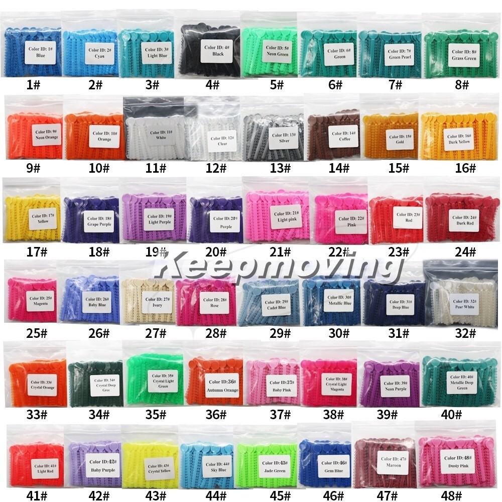 1040 Pcs/Pack Dental Orthodontic Ligature Ties Elastic Rubber Bands 44 Colors