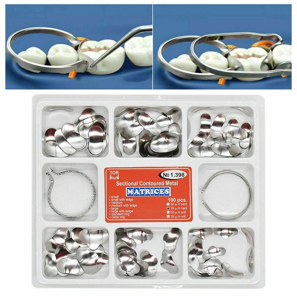 Dental Anterior Matrix Bands Sectional Contoured Twin Matrices Proximal Strips
